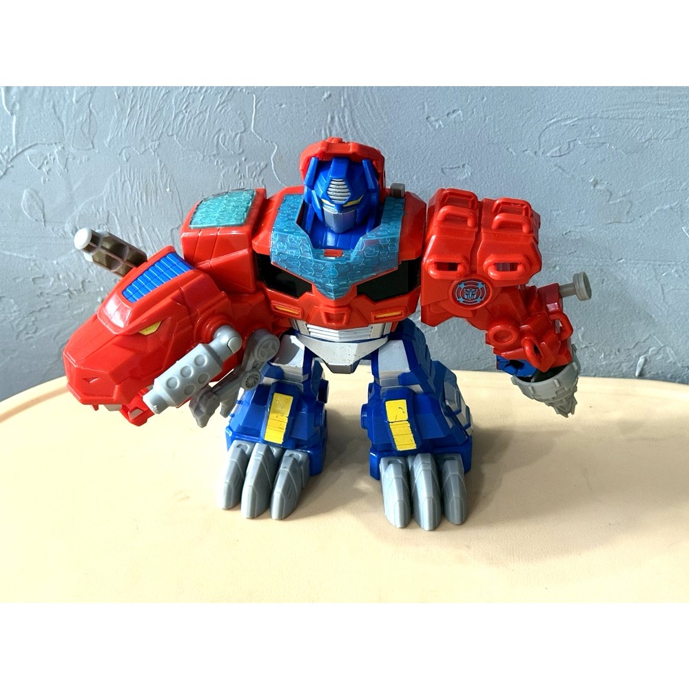 Playskool Transformers Rescue Bots 9" Optimus Prime T-Rex Talking Optimus Primal